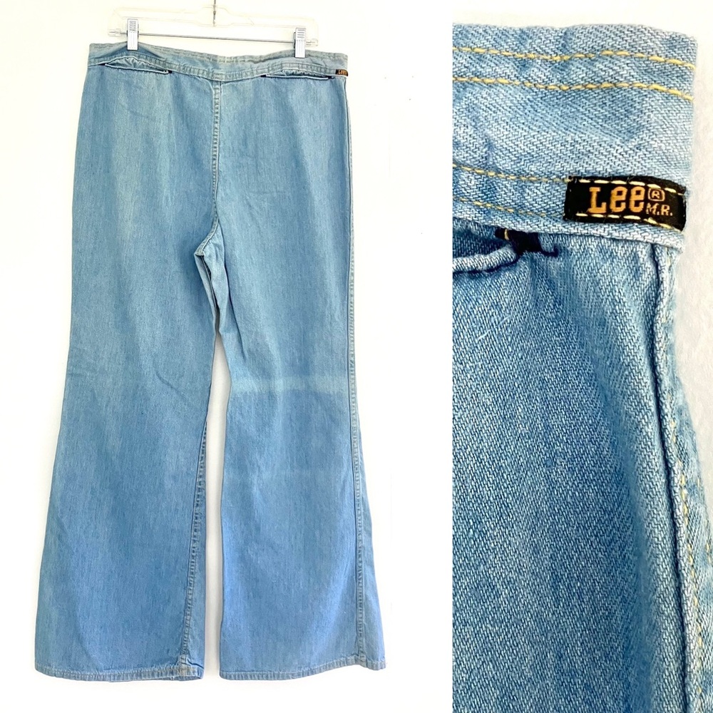 Vintage 60’s Lee denim jeans bareback elephant bells flare pants